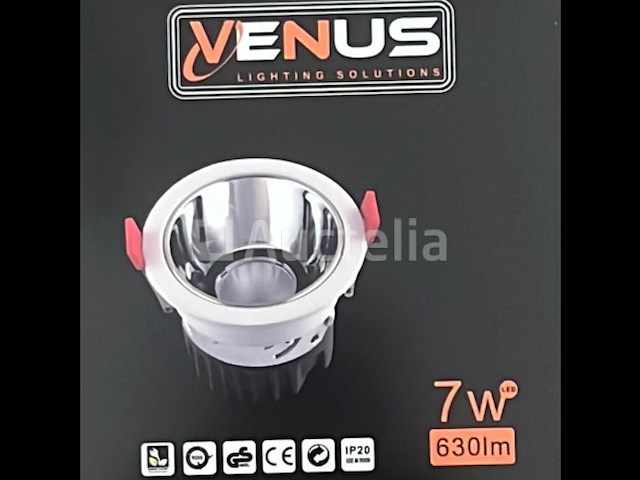 25 x led inbouwspot – 7w – 3000k warm wit – wit/zilver – cob – ø75mm – ip20 - afbeelding 3 van  4