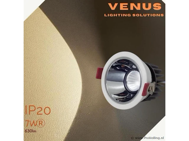 25 x led inbouwspot – 7w – 3000k warm wit – wit/zilver – cob – ø75mm – ip20 - afbeelding 1 van  4