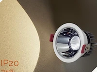 25 x led inbouwspot – 7w – 3000k warm wit – wit/zilver – cob – ø75mm – ip20 - afbeelding 1 van  4