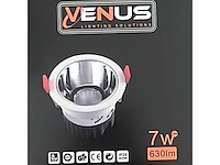 25 x led inbouwspot – 7w – 3000k warm wit – wit/zilver – cob – ø75mm – ip20 - afbeelding 4 van  4