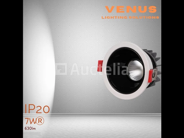 25 x led inbouwspot – 7w – 6500k koel wit – wit/zwart – cob – ø75mm – ip20 - afbeelding 4 van  5
