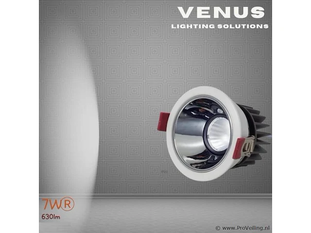 25 x led inbouwspot – 7w – 6500k koud wit – wit/zilver – cob – ø75mm – ip20 - afbeelding 1 van  4