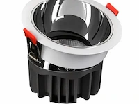 25 x led inbouwspot – 7w – 6500k koud wit – wit/zilver – cob – ø75mm – ip20 - afbeelding 2 van  4