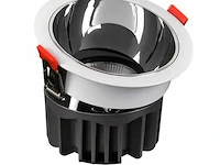 25 x led inbouwspot – 7w – 6500k koud wit – wit/zilver – cob – ø75mm – ip20 - afbeelding 2 van  4