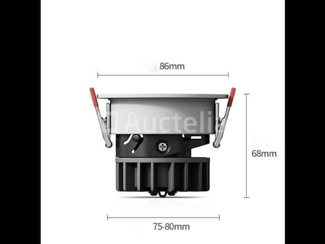 25 x led inbouwspot –7w – 6500k koud wit – wit/zwart – cob – ø75mm – ip20 - afbeelding 2 van  5