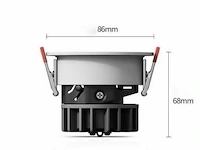 25 x led inbouwspot –7w – 6500k koud wit – wit/zwart – cob – ø75mm – ip20 - afbeelding 3 van  5