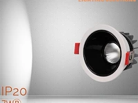 25 x led inbouwspot –7w – 6500k koud wit – wit/zwart – cob – ø75mm – ip20 - afbeelding 1 van  5
