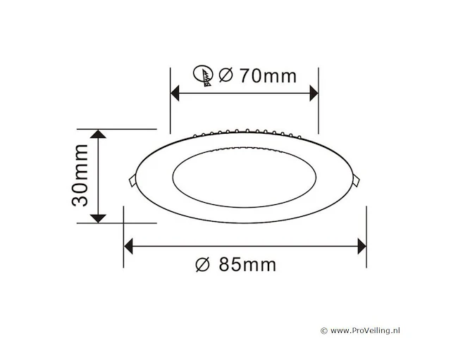 25 x led-paneel – rond inbouw – 5w – 3000k – warm wit - afbeelding 3 van  4