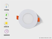 25 x led-paneel – rond inbouw – 5w – 3000k – warm wit - afbeelding 1 van  4