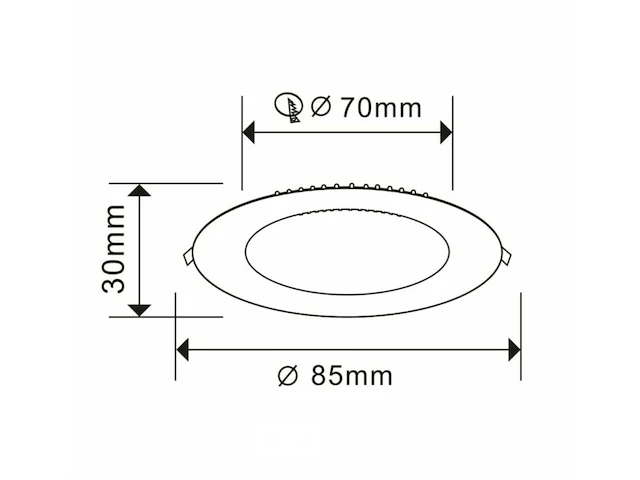 25 x led-paneel – rond inbouw – 5w – 3000k – warm wit - afbeelding 4 van  5