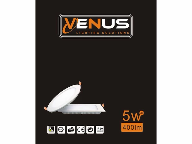 25 x led-paneel – rond inbouw – 5w – 6500k – koud wit - afbeelding 4 van  4