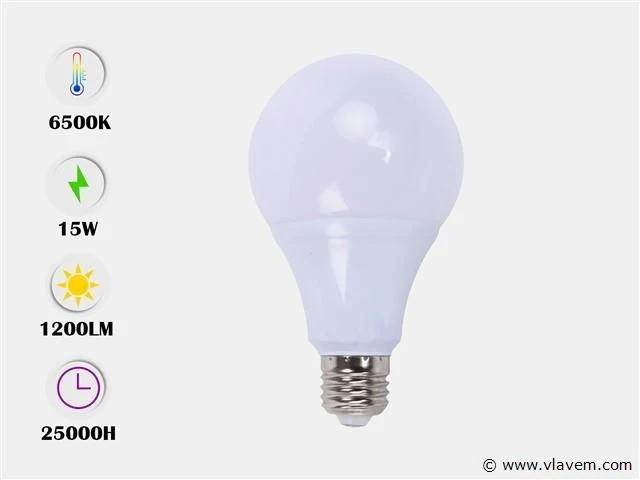 25 x smd led lamp – e27 – 15w – 6000k – daglicht - afbeelding 1 van  3