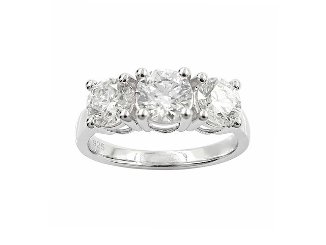 2.50 cts lab gekweekte diamanten ring maat-eu-54 - afbeelding 1 van  7