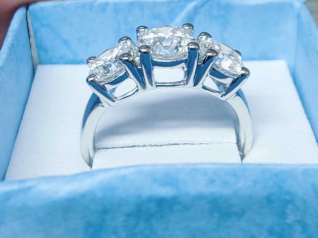 2.50 cts lab gekweekte diamanten ring maat-eu-54 - afbeelding 3 van  7