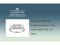 2.50 cts lab gekweekte diamanten ring maat-eu-54 - afbeelding 7 van  7