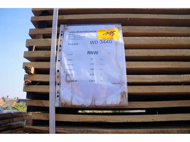 2.53 m³ eiken planken 22mm - afbeelding 2 van  5