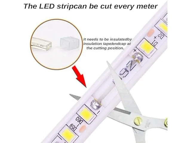 25m wit led strips licht 220v - afbeelding 2 van  4