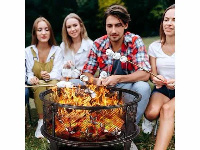 27-inch ronde vuurkorven voor buiten voor terras, kamperen - afbeelding 1 van  6