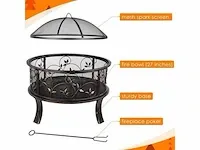 27-inch ronde vuurkorven voor buiten voor terras, kamperen - afbeelding 4 van  6