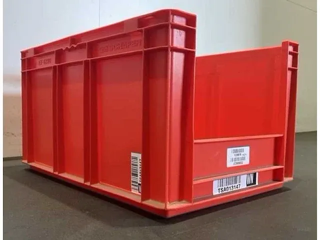 28 x stapelbak 600x400x320 mm, front open, rood, occasie - afbeelding 3 van  3