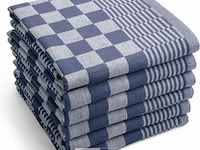 288x prof. horeca theedoeken blauw/zwart geblokt - 100% katoen - afbeelding 1 van  1