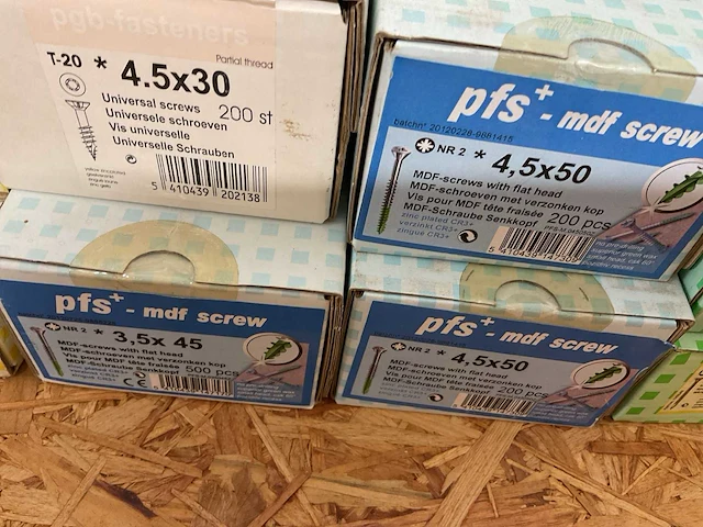 29 dozen universele schroeven deels inox; mdf schroeven - afbeelding 5 van  8