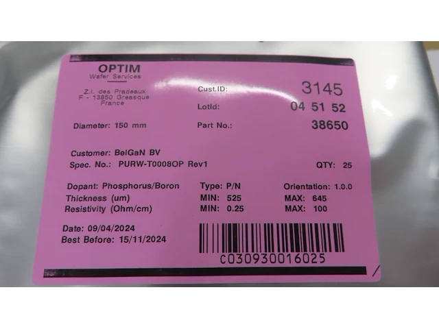 2950x wafer - 150 mm 100 si reclaimed wafers - afbeelding 1 van  5