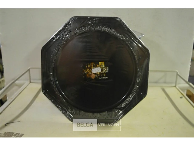 ± 29x 2st plastieken zwarte borden ø30cm - afbeelding 1 van  2