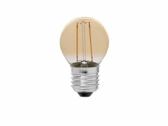 2w e27 g45 amber glas filament led bulb 2000k (100x) - afbeelding 1 van  3