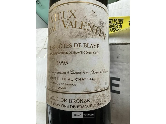 2x 1 doos vieux chauteau valentin premieres cotes de blaye 1995 - afbeelding 3 van  4