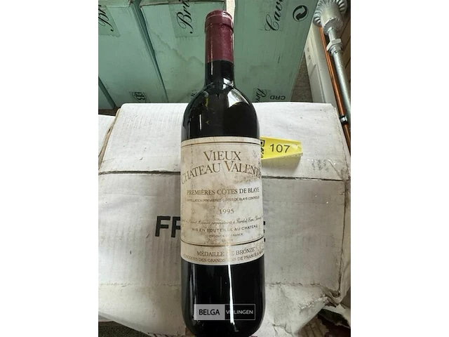 2x 1 doos vieux chauteau valentin premieres cotes de blaye 1995 - afbeelding 4 van  4