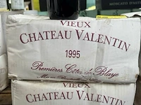 2x 1 doos vieux chauteau valentin premieres cotes de blaye 1995 - afbeelding 2 van  4