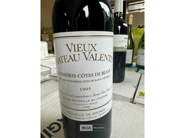 2x 1 doos vieux chauteau valentin premieres cotes de blaye 1995 - afbeelding 3 van  5