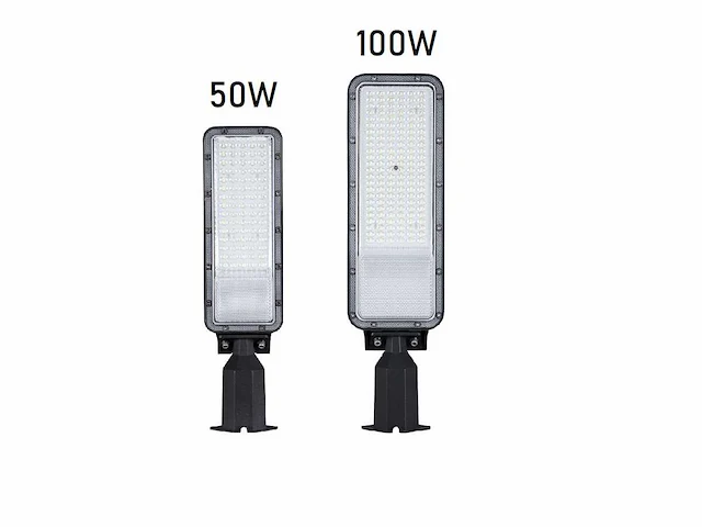 2x 100w 3000k led straatverlichting met lens waterdicht kantelbaar - afbeelding 2 van  11