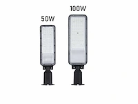 2x 100w 3000k led straatverlichting met lens waterdicht kantelbaar - afbeelding 2 van  11