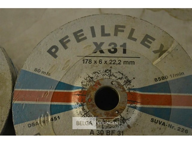 2x 10st schuurschijven feldmühle, type "pfeilflex x31" 178x6x22,2 - afbeelding 3 van  3