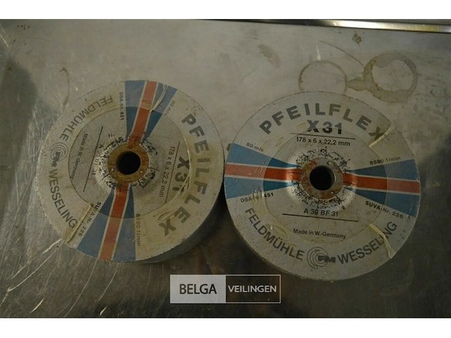 2x 10st schuurschijven feldmühle, type "pfeilflex x31" 178x6x22,2 - afbeelding 1 van  3