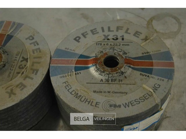 2x 10st schuurschijven feldmühle, type "pfeilflex x31" 178x6x22,2 - afbeelding 2 van  4