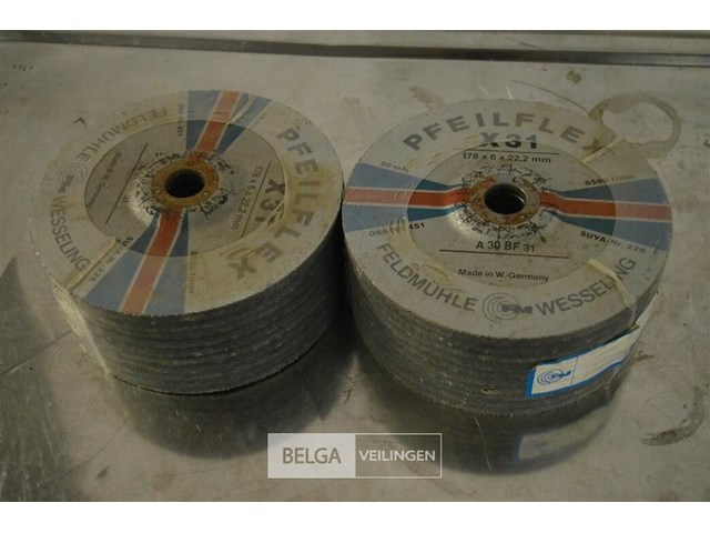 2x 10st schuurschijven feldmühle, type "pfeilflex x31" 178x6x22,2 - afbeelding 1 van  3