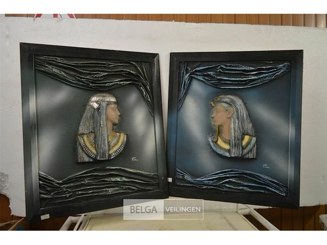 2x 3d egyptische schilderij - afbeelding 1 van  3