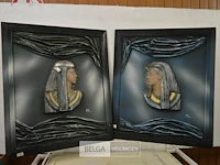 2x 3d egyptische schilderij - afbeelding 1 van  3