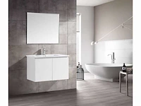 2x 80cm badkamermeubelset bern - kleur: mat wit