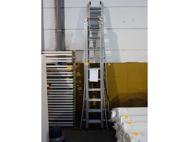 2x alu 3delige ladder - afbeelding 1 van  2