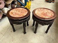 2x antieke afgeronde oosterse tafel - afbeelding 1 van  5