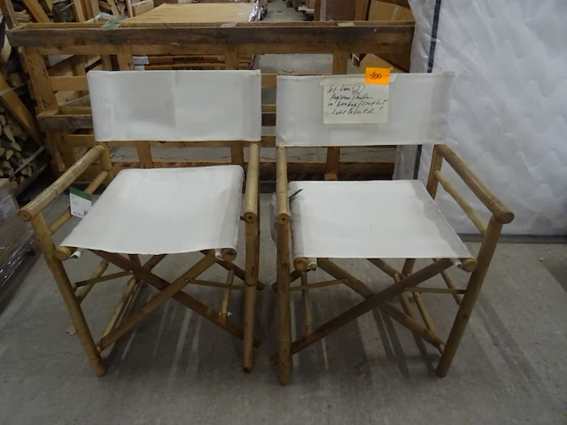 2x bamboo regisseursstoel - afbeelding 1 van  3