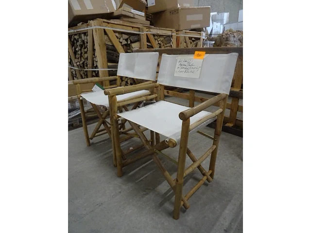 2x bamboo regisseursstoel - afbeelding 2 van  3