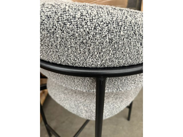 2x barstoel grijs bouclé - afbeelding 2 van  2