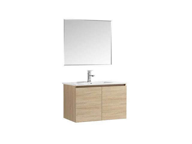 2x bern 80-01 - 80cm badkamermeubelset bern - wit eik - afbeelding 2 van  6