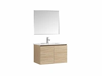 2x bern 80-01 - 80cm badkamermeubelset bern - wit eik - afbeelding 2 van  6