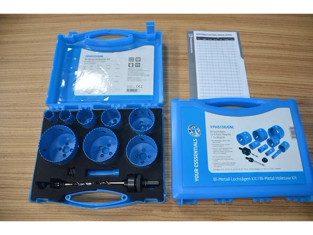 2x bi-metal holesaw kit yphs13k/gnl, 12 piece kit - afbeelding 2 van  4